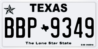 TX license plate BBP9349