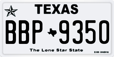 TX license plate BBP9350