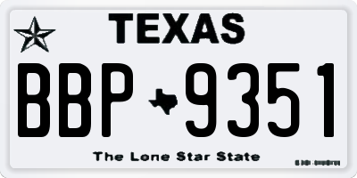 TX license plate BBP9351