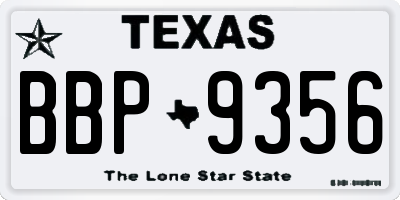 TX license plate BBP9356