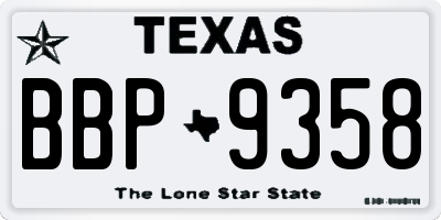 TX license plate BBP9358