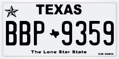 TX license plate BBP9359