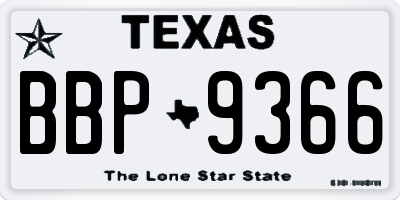 TX license plate BBP9366