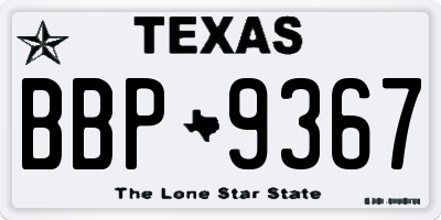 TX license plate BBP9367