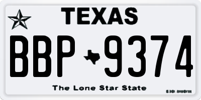TX license plate BBP9374
