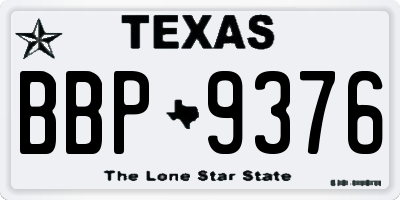TX license plate BBP9376