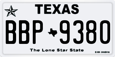 TX license plate BBP9380