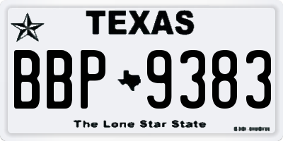 TX license plate BBP9383
