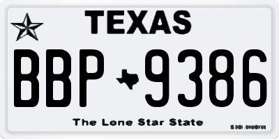 TX license plate BBP9386