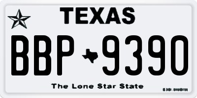 TX license plate BBP9390