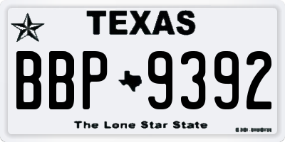 TX license plate BBP9392