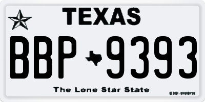 TX license plate BBP9393