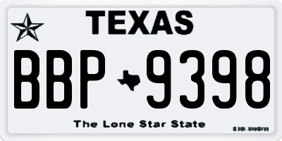 TX license plate BBP9398