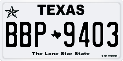 TX license plate BBP9403