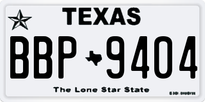 TX license plate BBP9404