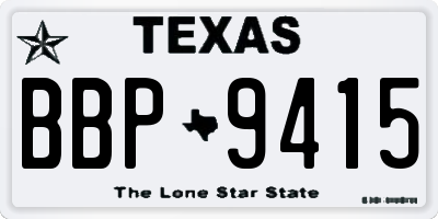 TX license plate BBP9415