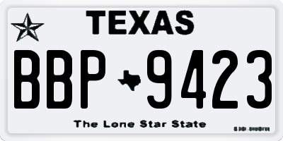 TX license plate BBP9423