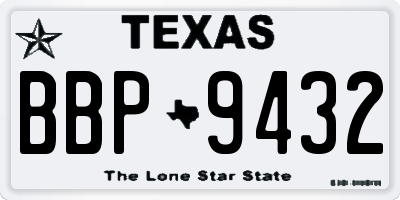 TX license plate BBP9432