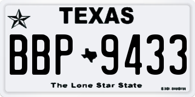 TX license plate BBP9433