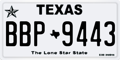 TX license plate BBP9443