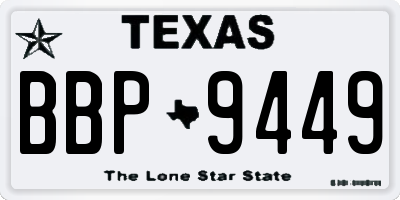 TX license plate BBP9449
