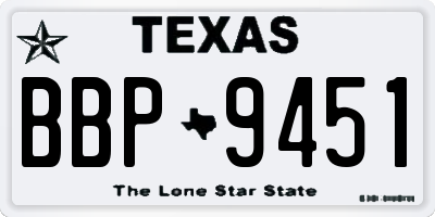 TX license plate BBP9451