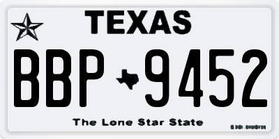 TX license plate BBP9452
