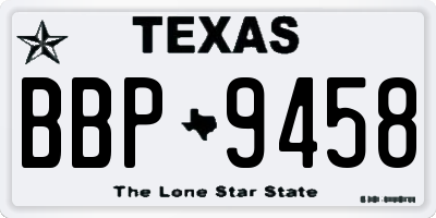 TX license plate BBP9458