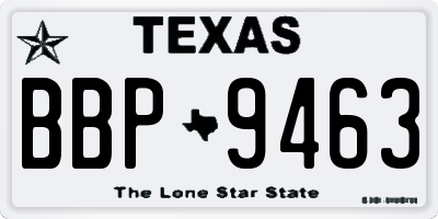 TX license plate BBP9463