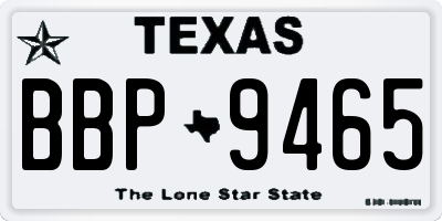 TX license plate BBP9465