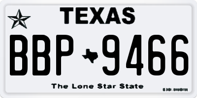 TX license plate BBP9466
