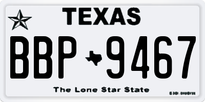 TX license plate BBP9467