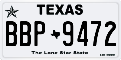 TX license plate BBP9472