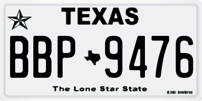 TX license plate BBP9476