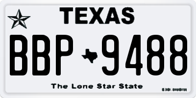 TX license plate BBP9488