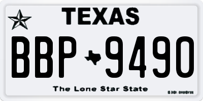 TX license plate BBP9490