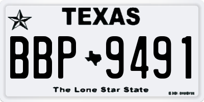 TX license plate BBP9491