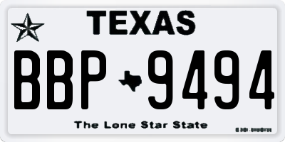 TX license plate BBP9494