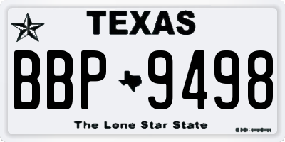 TX license plate BBP9498
