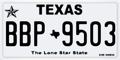 TX license plate BBP9503