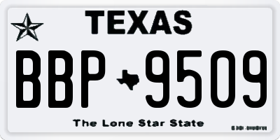 TX license plate BBP9509