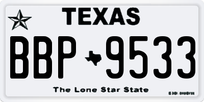 TX license plate BBP9533
