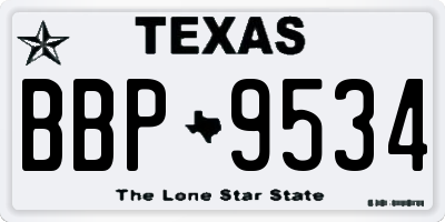 TX license plate BBP9534