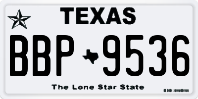 TX license plate BBP9536