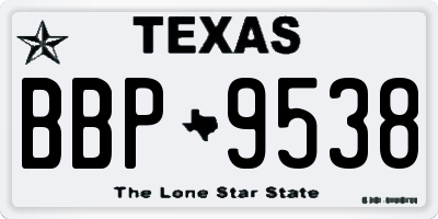TX license plate BBP9538