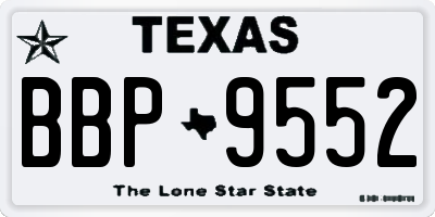 TX license plate BBP9552