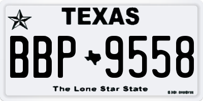 TX license plate BBP9558