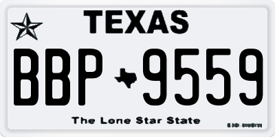 TX license plate BBP9559