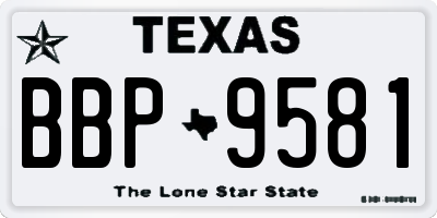 TX license plate BBP9581