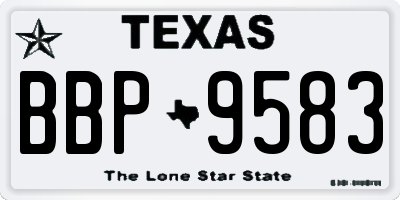 TX license plate BBP9583